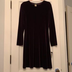 Teddi Evening Plum Velvet Swing Dress